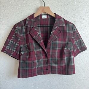 Sunday Best Plaid Crop Top Size Medium